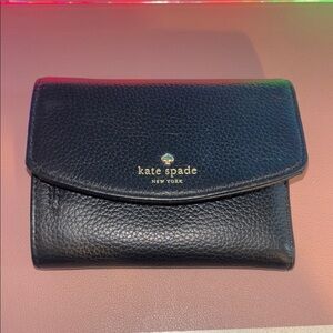 Kate Spade Black Pebbled Leather Wallet